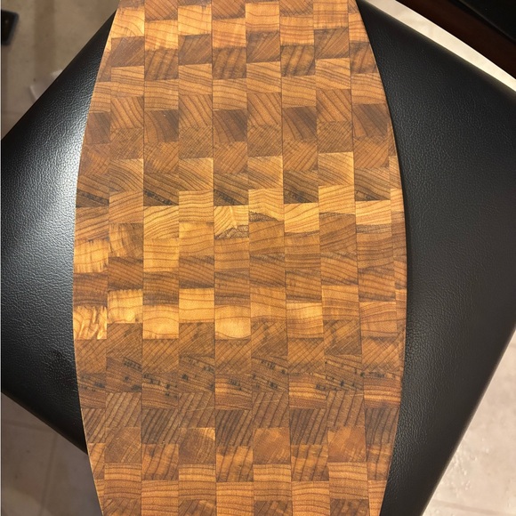 Other - Wooden Cutting Board with Checkered Pattern